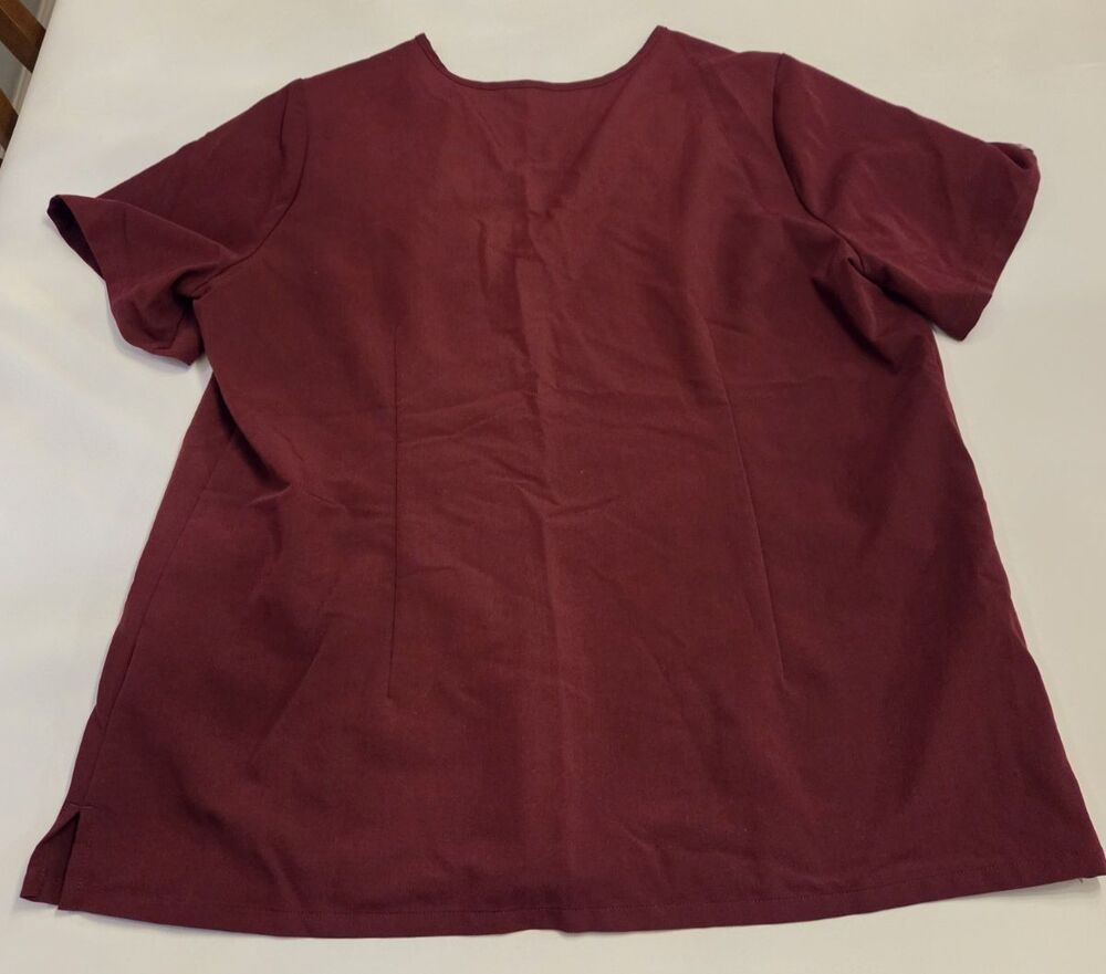 Figs Casma Scrub Top Womens XXL Burgundy V Neck Medical Nurse Uniform Hospital - Picture 2 of 7